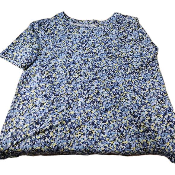 J Jill Womens SZ M Luxe Supima Tee Ditzy Floral Cottagecore Feminine Classic - Picture 5 of 7